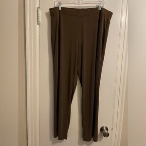 Susan Graver Brown Liquid Knit Pants Size 1XP